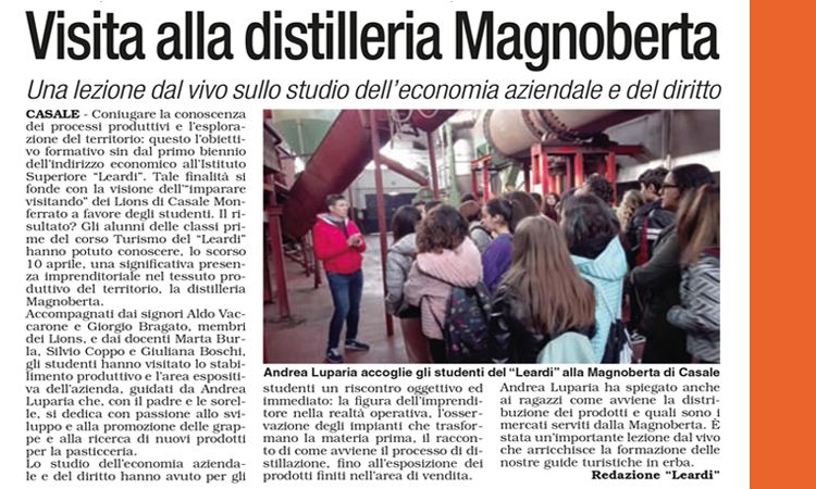 Visita alla Distilleria Magnoberta, Mercoledì 10 Aprile